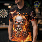 Custom Flame Skull Darts Shirt Darts Team Jerseys Dartboard Shirt Dart League