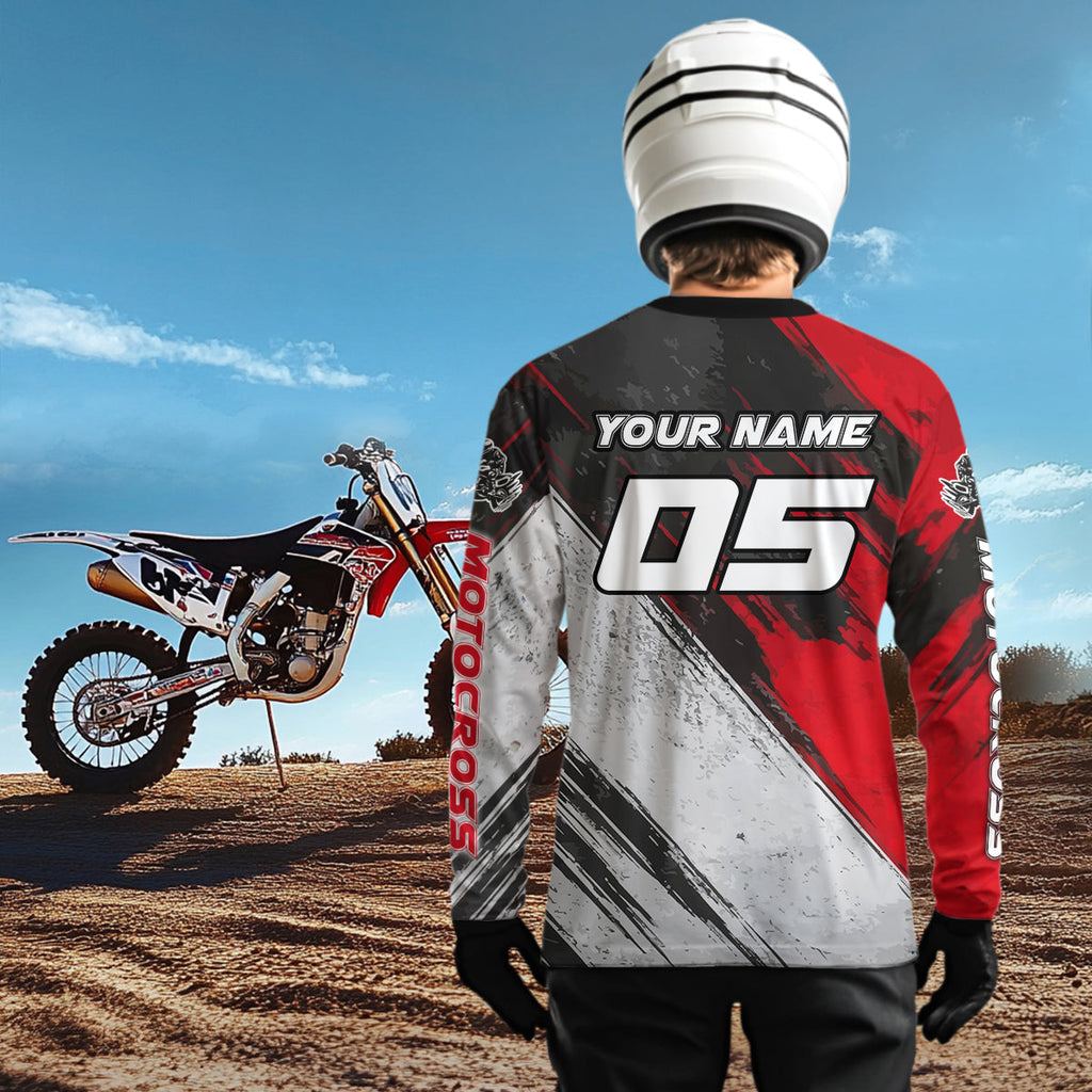 Red and Black Motocross Racing Jersey Dirt Bike Off road Shirt