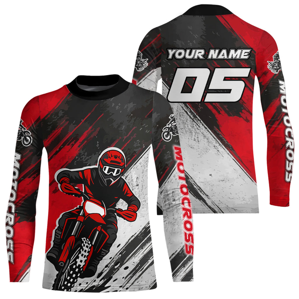 Red and Black Motocross Racing Jersey Dirt Bike Off road Shirt