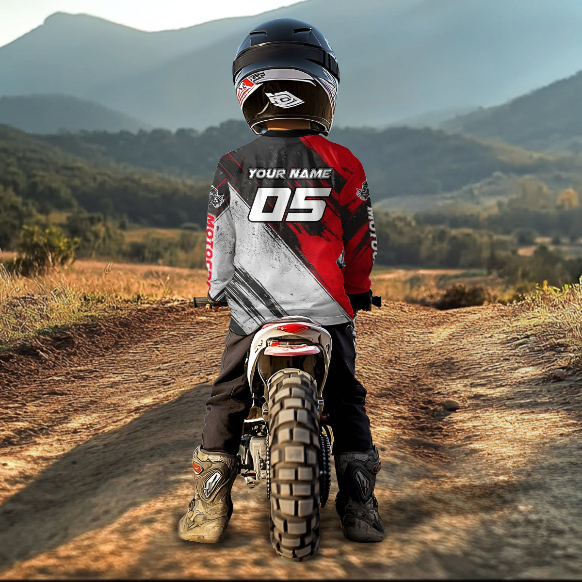 Red and Black Motocross Racing Jersey Dirt Bike Off road Shirt