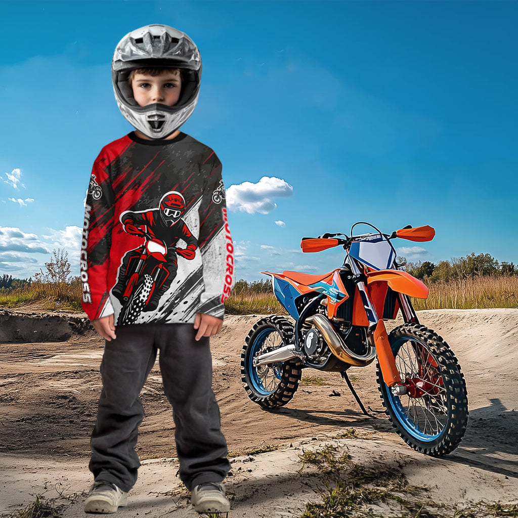 Red and Black Motocross Racing Jersey Dirt Bike Off road Shirt
