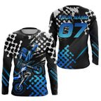 Blue Custom Motocross Racing Jersey Dirt Bike Shirts Off road Shirt
