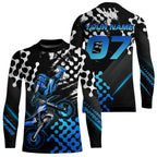 Blue Custom Motocross Racing Jersey Dirt Bike Shirts Off road Shirt