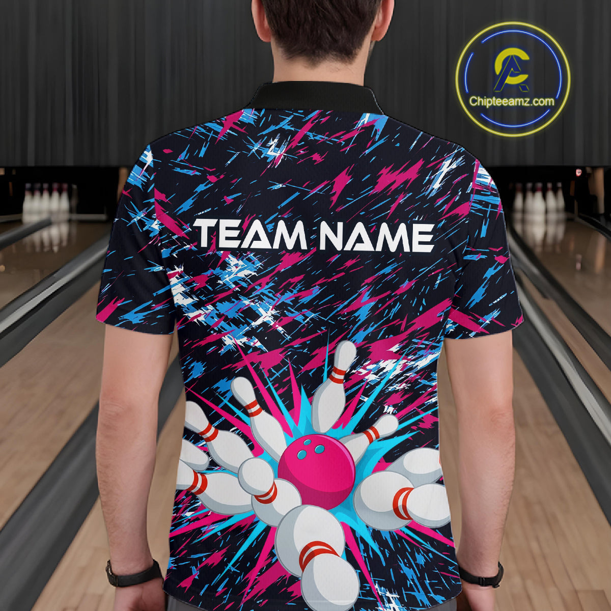 Pink and Purple Bowling Shirts for Team Bowling Polo and 1/4 Zip Shirt