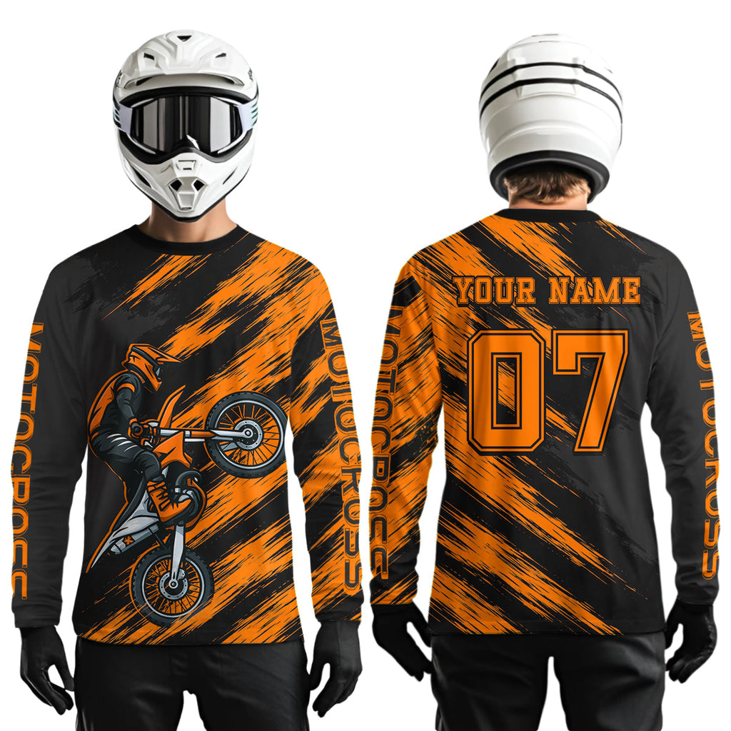 Orange Motocross Jersey Dirt Bike Jersey Custom Motorcycle Riding Shirt