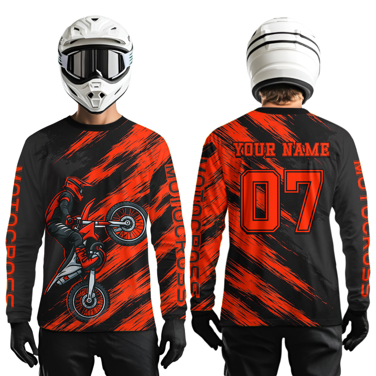 Red Motocross Jersey Dirt Bike Jersey Custom Motorcycle Riding Shirt