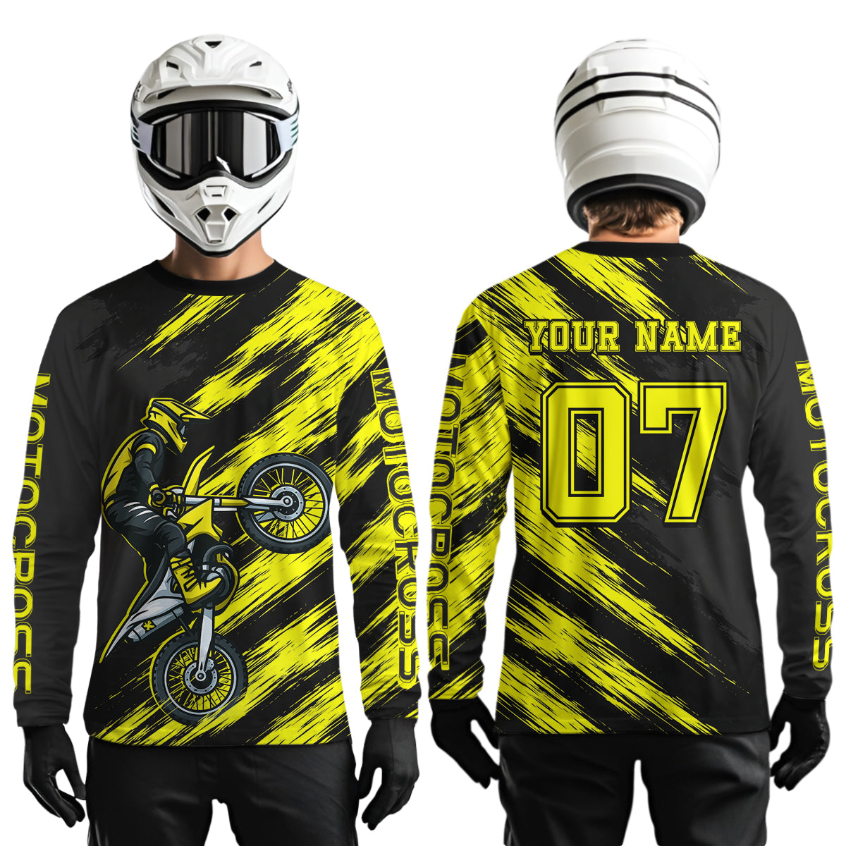 Yellow Motocross Jersey Dirt Bike Jersey Custom Motorcycle Riding Shirt