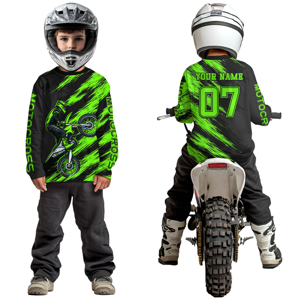 Green Motocross Jersey Dirt Bike Jersey Custom Motorcycle Riding Shirt