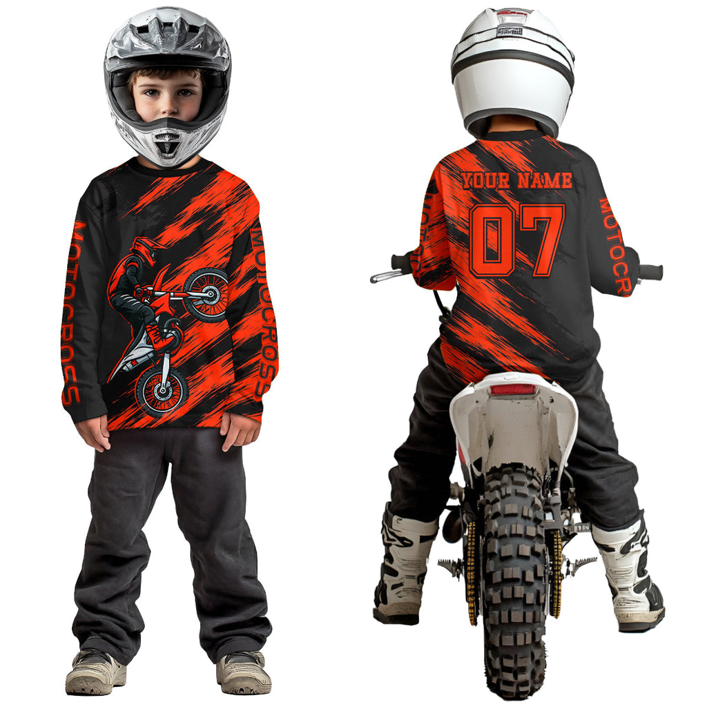 Red Motocross Jersey Dirt Bike Jersey Custom Motorcycle Riding Shirt