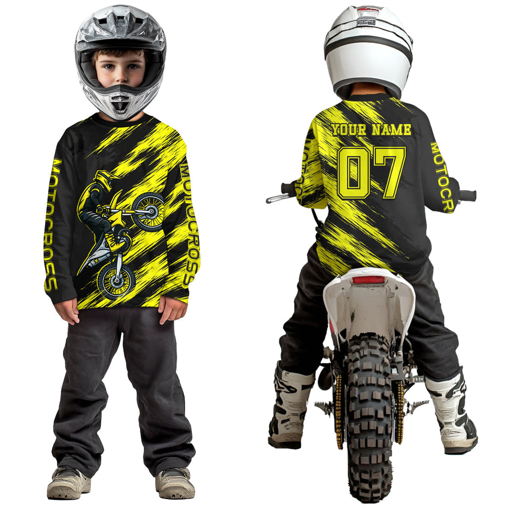 Yellow Motocross Jersey Dirt Bike Jersey Custom Motorcycle Riding Shirt
