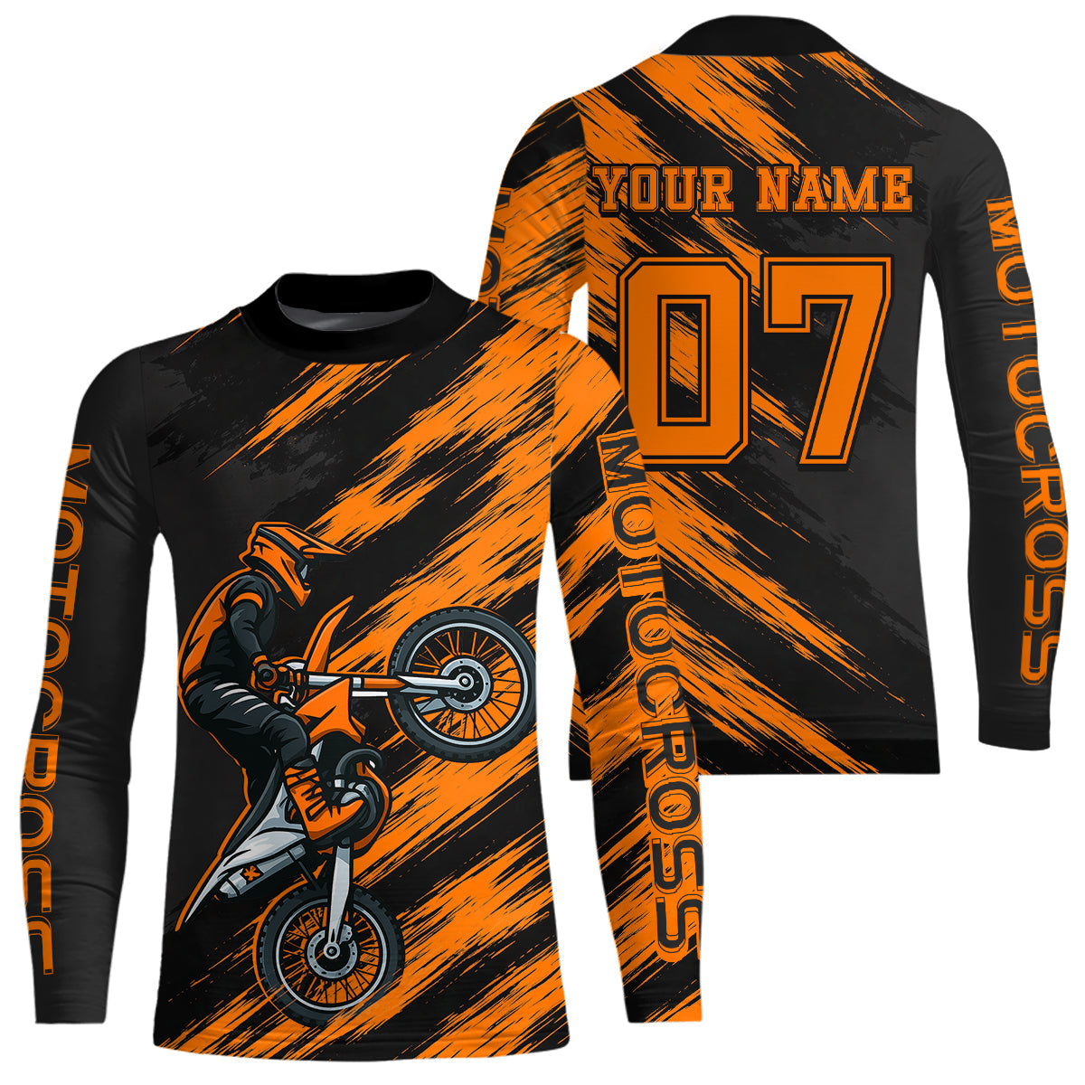 Orange Motocross Jersey Dirt Bike Jersey Custom Motorcycle Riding Shirt