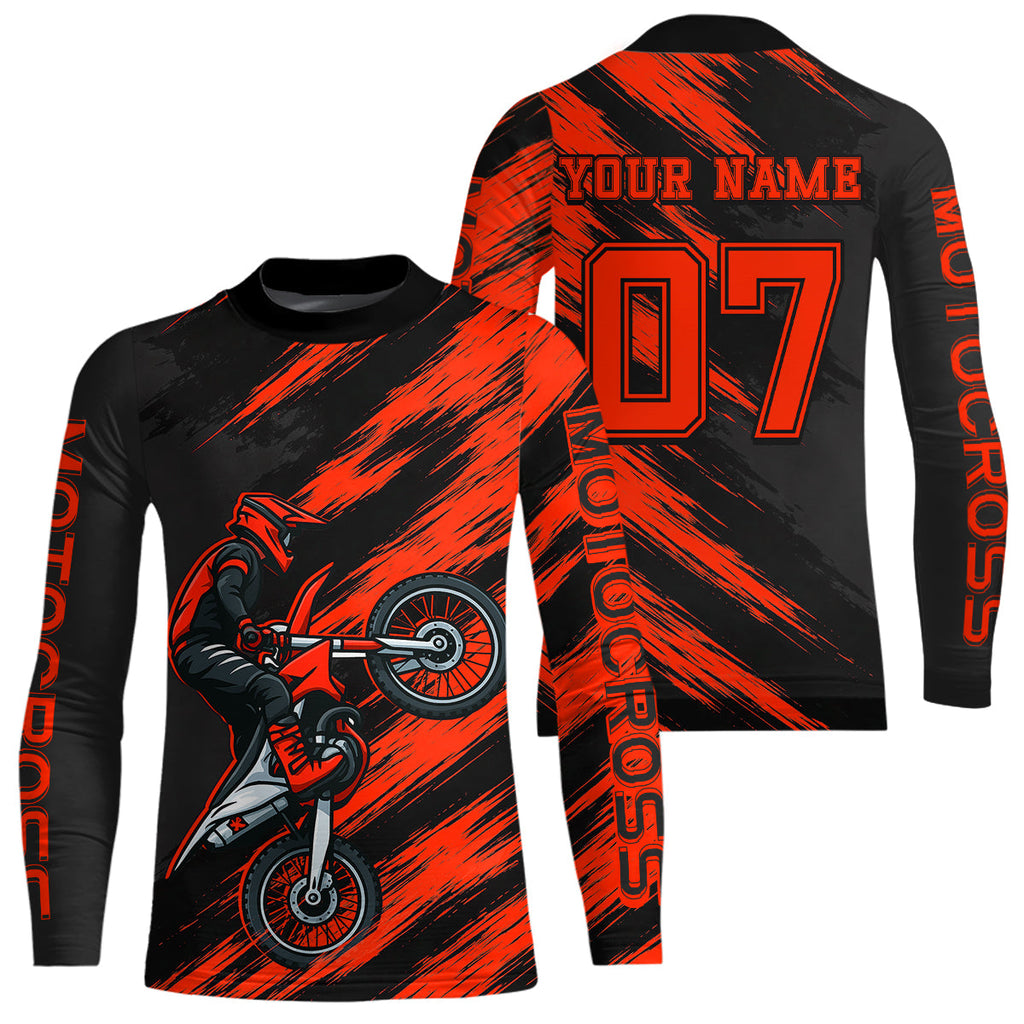 Red Motocross Jersey Dirt Bike Jersey Custom Motorcycle Riding Shirt