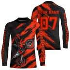 Red Motocross Jersey Dirt Bike Jersey Custom Motorcycle Riding Shirt