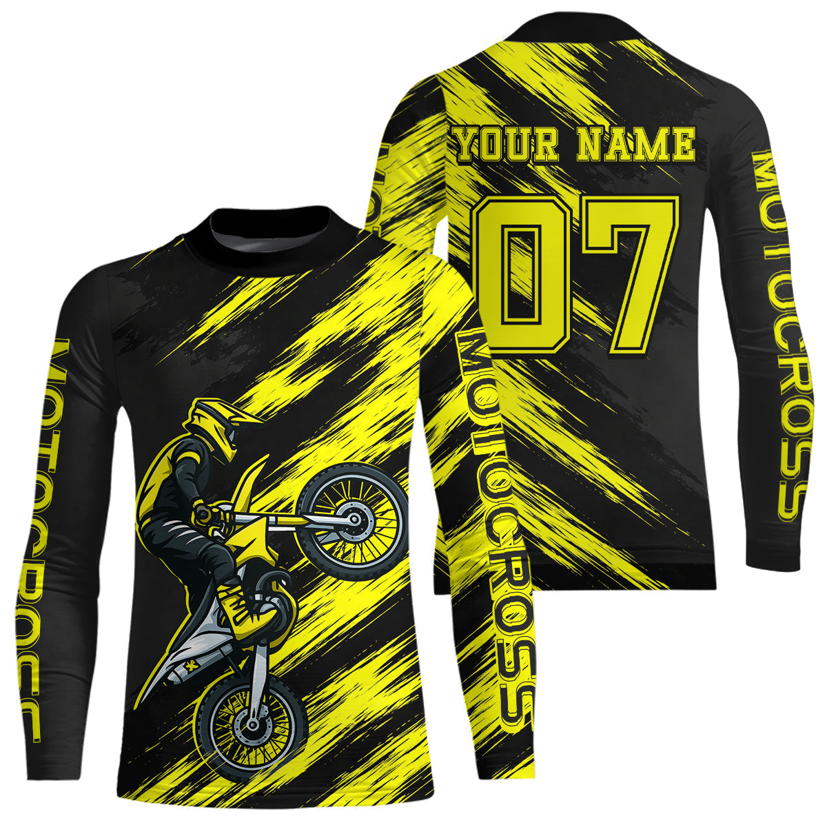 Yellow Motocross Jersey Dirt Bike Jersey Custom Motorcycle Riding Shirt