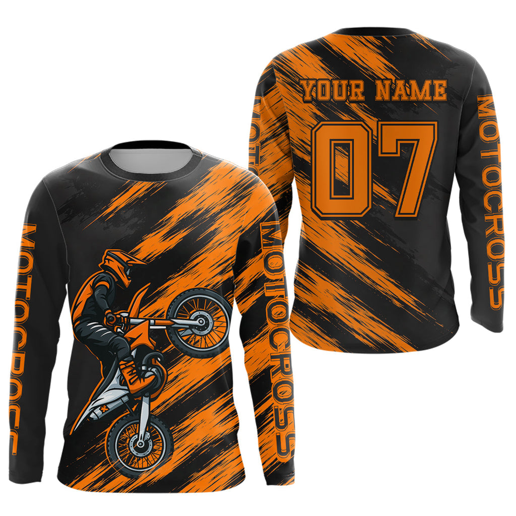Orange Motocross Jersey Dirt Bike Jersey Custom Motorcycle Riding Shirt