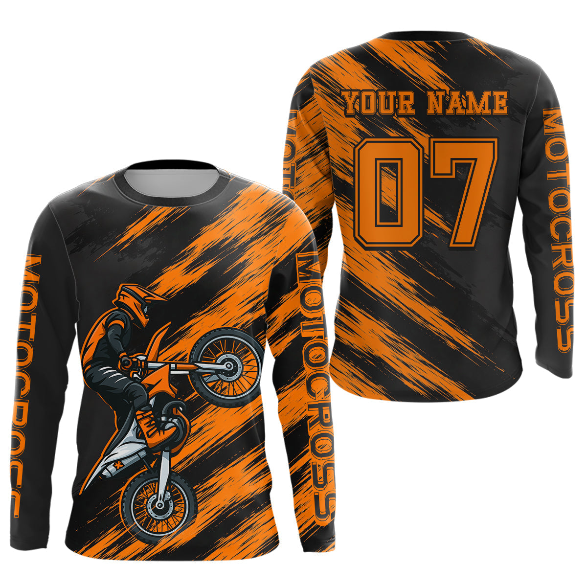 Orange Motocross Jersey Dirt Bike Jersey Custom Motorcycle Riding Shirt