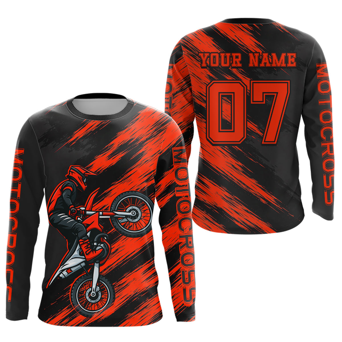 Red Motocross Jersey Dirt Bike Jersey Custom Motorcycle Riding Shirt
