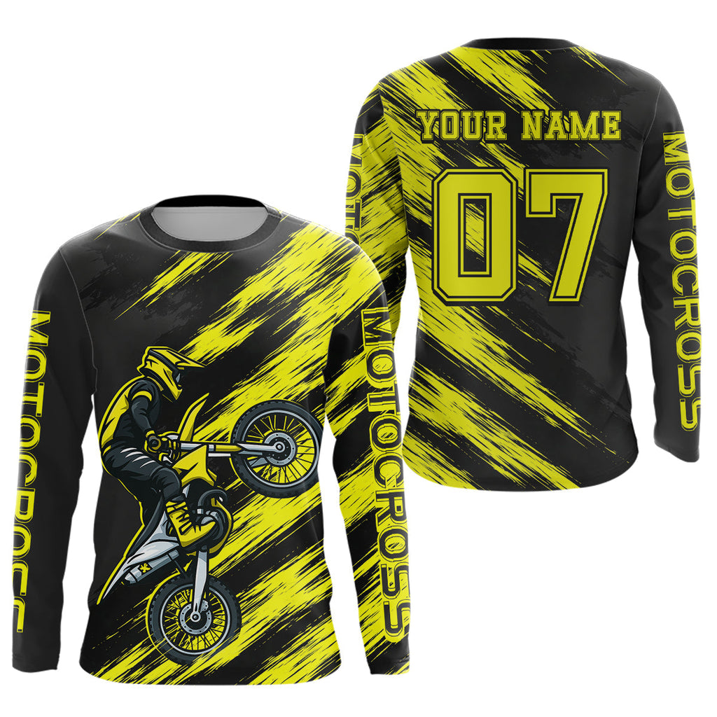 Yellow Motocross Jersey Dirt Bike Jersey Custom Motorcycle Riding Shirt