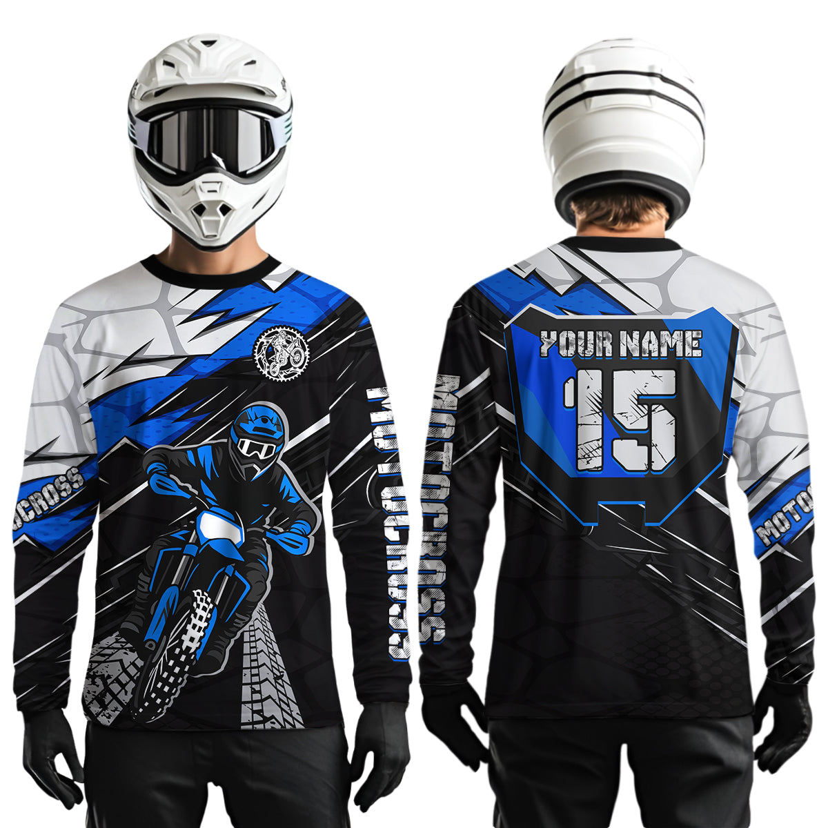 Blue Motocross Jersey Custom Dirt Bike Shirts Motorcycle Shirt