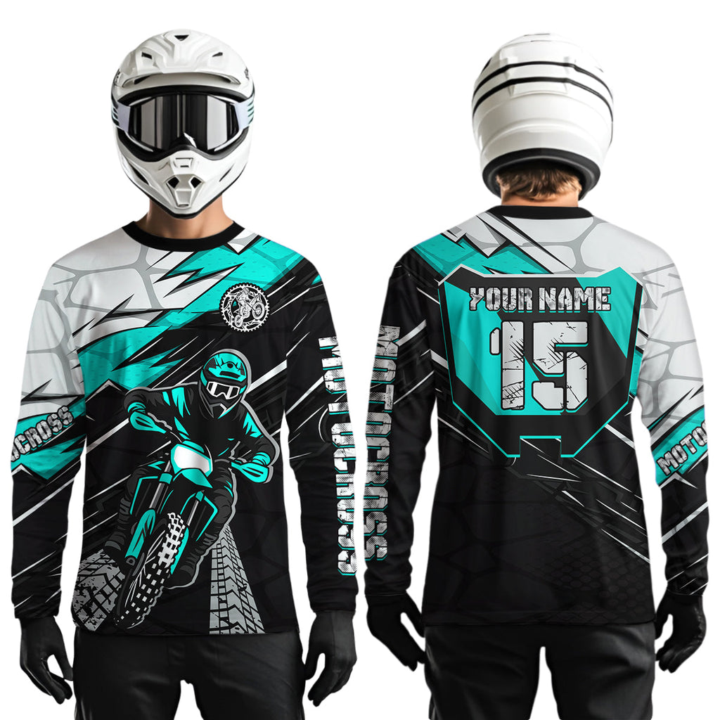 Turquoise Motocross Jersey Custom Dirt Bike Shirts Motorcycle Shirt