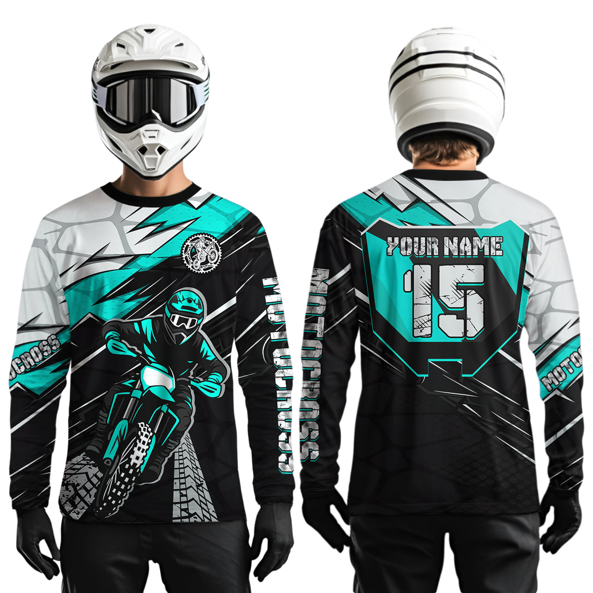 Turquoise Motocross Jersey Custom Dirt Bike Shirts Motorcycle Shirt
