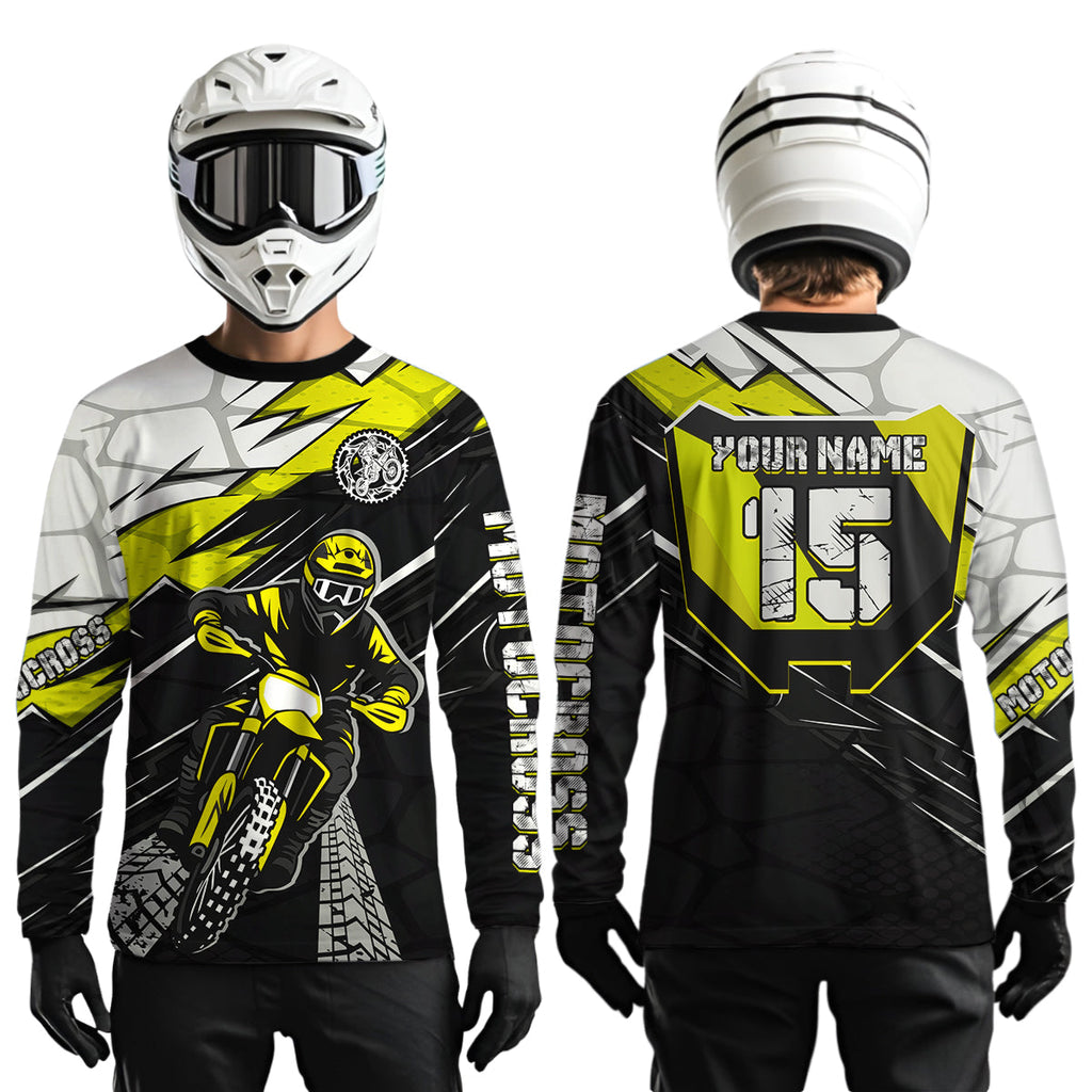 Yellow Motocross Jersey Custom Dirt Bike Shirts Motorcycle Shirt