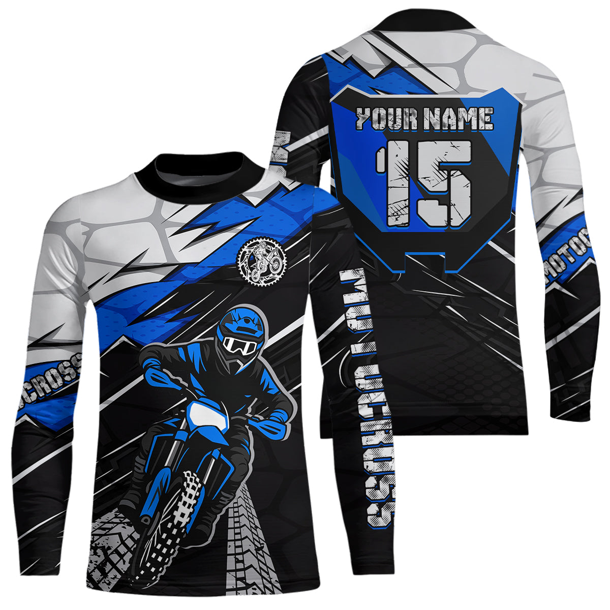 Blue Motocross Jersey Custom Dirt Bike Shirts Motorcycle Shirt