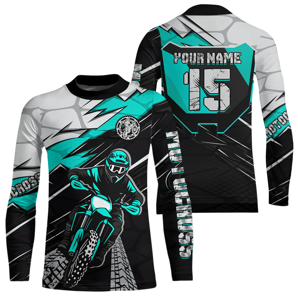 Turquoise Motocross Jersey Custom Dirt Bike Shirts Motorcycle Shirt