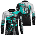 Turquoise Motocross Jersey Custom Dirt Bike Shirts Motorcycle Shirt