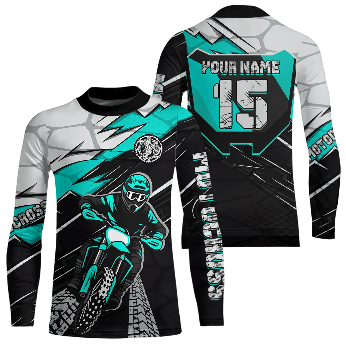 Turquoise Motocross Jersey Custom Dirt Bike Shirts Motorcycle Shirt