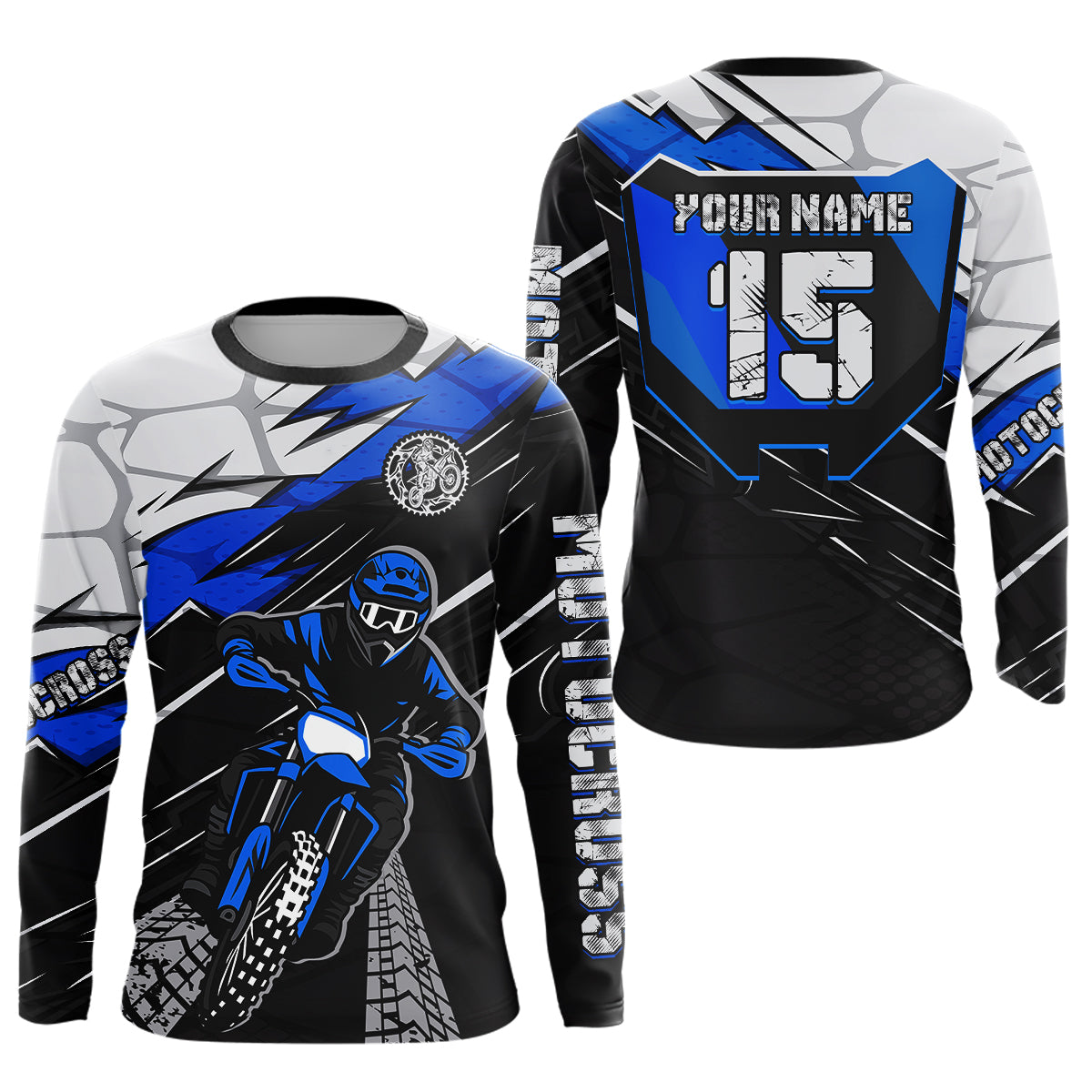 Blue Motocross Jersey Custom Dirt Bike Shirts Motorcycle Shirt