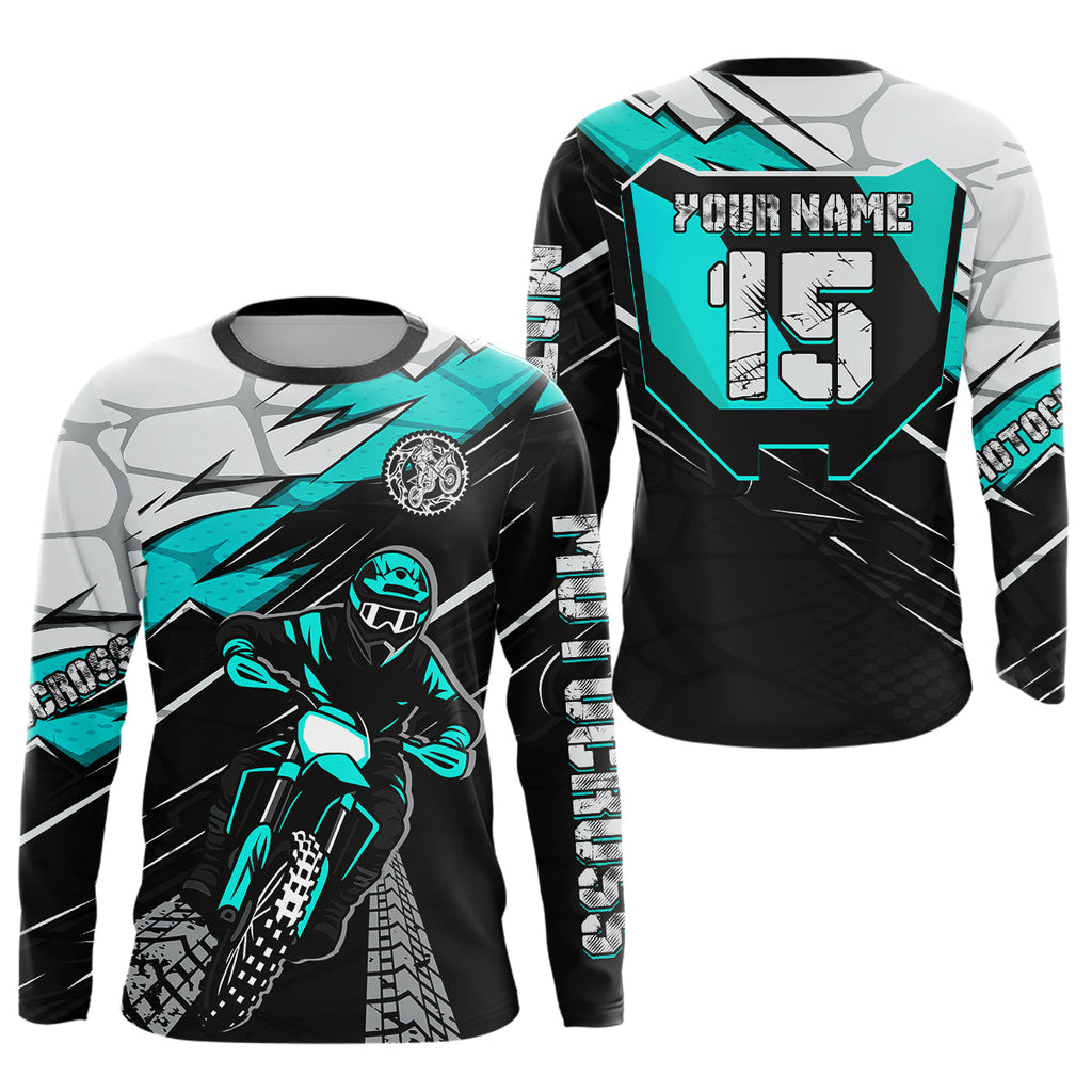 Turquoise Motocross Jersey Custom Dirt Bike Shirts Motorcycle Shirt