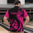 Pink Wolf Bowling Shirts for Team Custom Wolf Bowling Jerseys for Couples