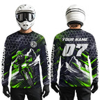 Green Motocross Racing Jersey Dirt Bike Shirts Motorcycle Riding Shirt