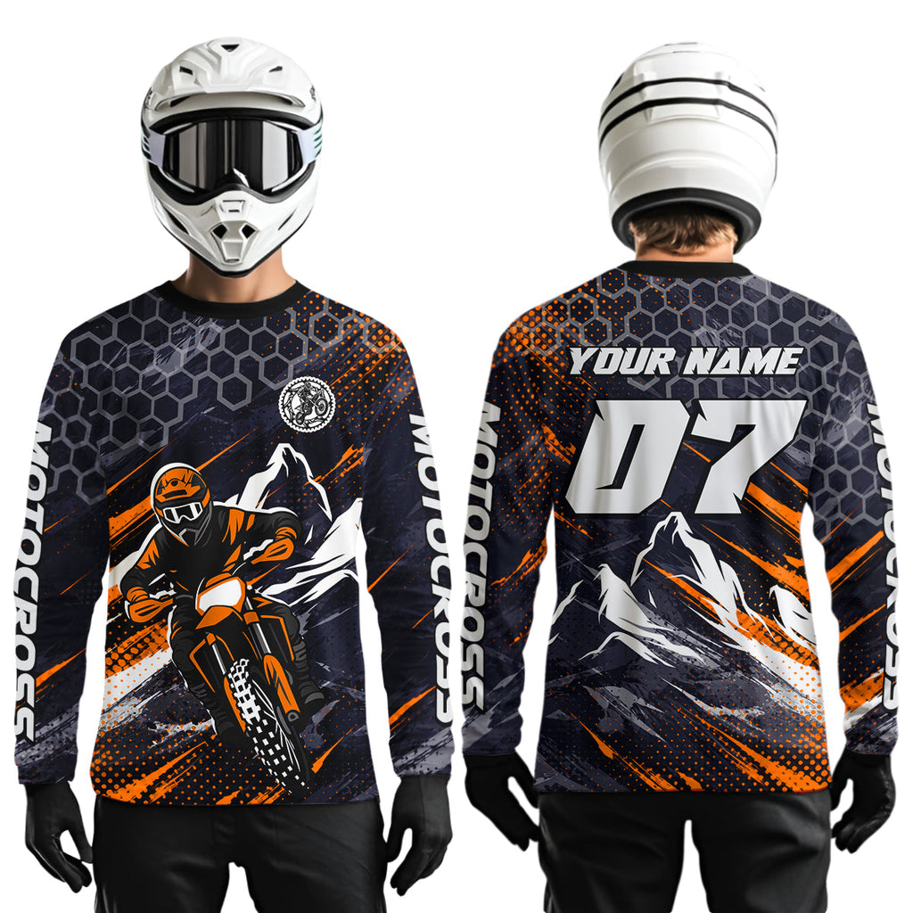Orange Motocross Racing Jersey Dirt Bike Shirts Motorcycle Riding Shirt