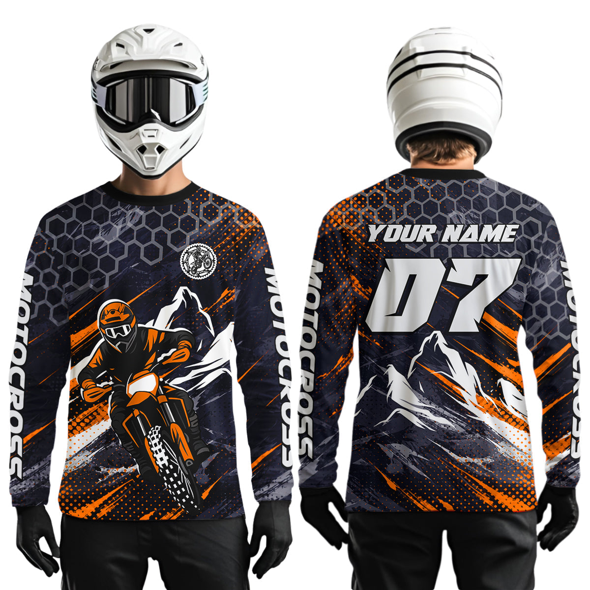 Orange Motocross Racing Jersey Dirt Bike Shirts Motorcycle Riding Shirt
