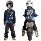 Blue Motocross Racing Jersey Dirt Bike Shirts Motorcycle Riding Shirt