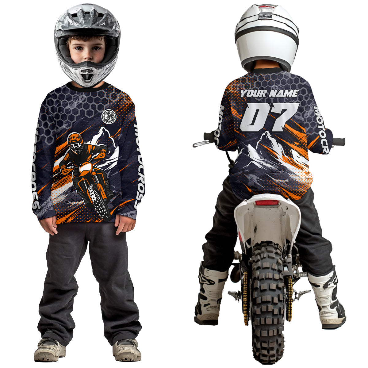 Orange Motocross Racing Jersey Dirt Bike Shirts Motorcycle Riding Shirt