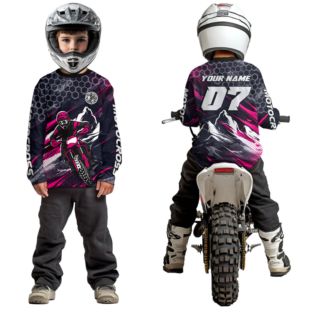 Pink Motocross Racing Jersey Dirt Bike Shirts Motorcycle Riding Shirt