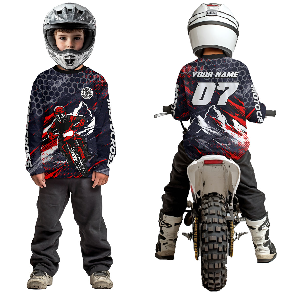 Red Motocross Racing Jersey Dirt Bike Shirts Motorcycle Riding Shirt