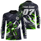 Green Motocross Racing Jersey Dirt Bike Shirts Motorcycle Riding Shirt