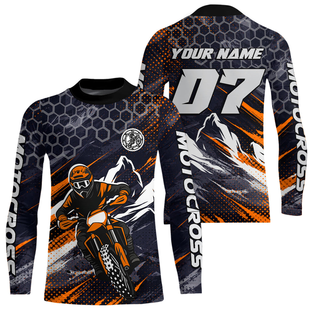 Orange Motocross Racing Jersey Dirt Bike Shirts Motorcycle Riding Shirt