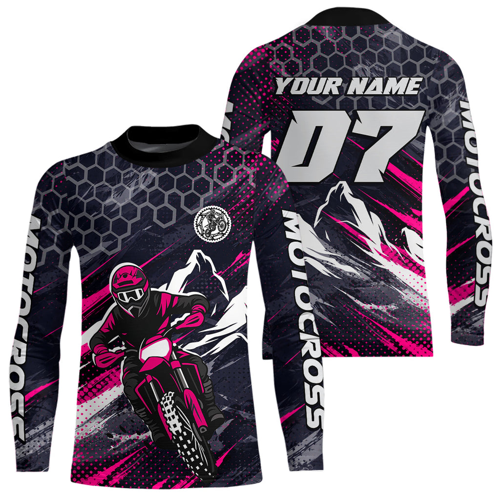 Pink Motocross Racing Jersey Dirt Bike Shirts Motorcycle Riding Shirt