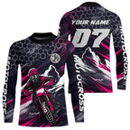 Pink Motocross Racing Jersey Dirt Bike Shirts Motorcycle Riding Shirt