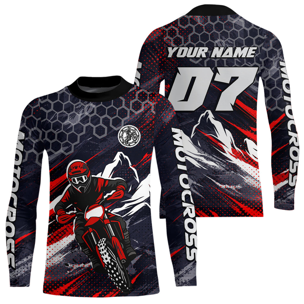 Red Motocross Racing Jersey Dirt Bike Shirts Motorcycle Riding Shirt
