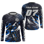 Blue Motocross Racing Jersey Dirt Bike Shirts Motorcycle Riding Shirt