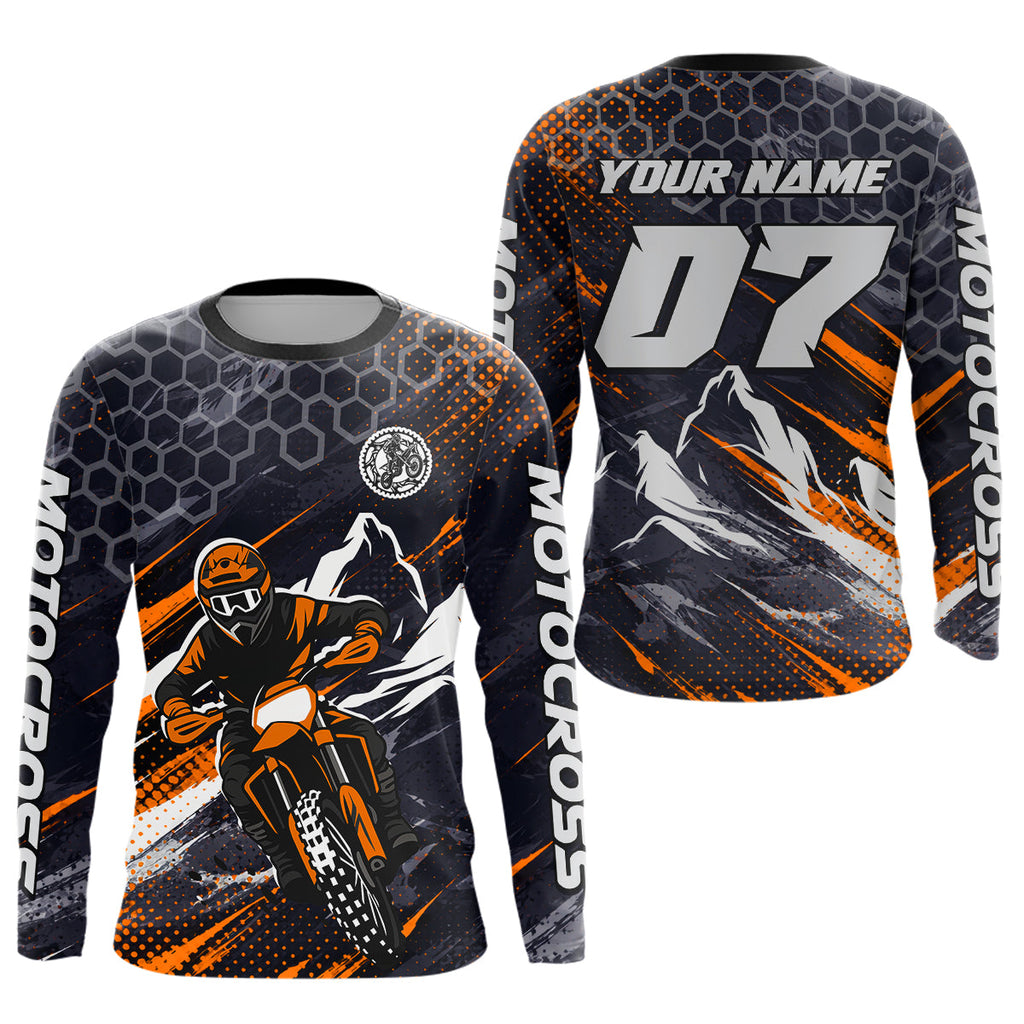 Orange Motocross Racing Jersey Dirt Bike Shirts Motorcycle Riding Shirt