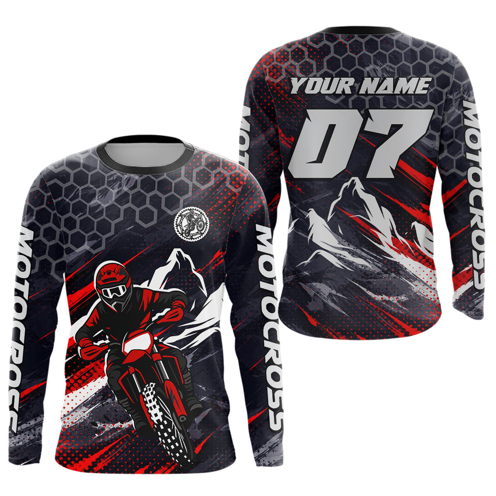 Red Motocross Racing Jersey Dirt Bike Shirts Motorcycle Riding Shirt