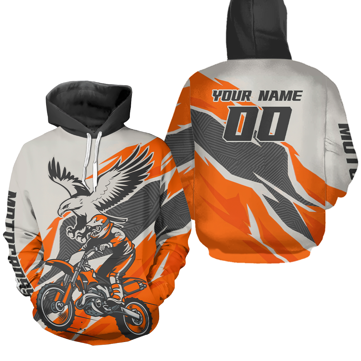 Custom Eagle Motocross Hoodie Adult Dirt Bike Hoodie Off road Racing Shirt