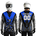 Custom Blue Motocross Racing Jersey Dirt Bike Shirts Riding Shirt